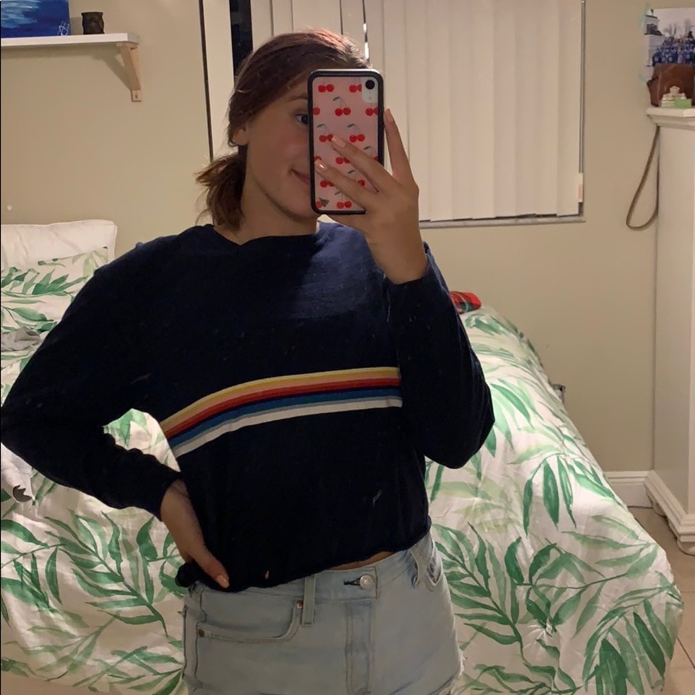 Long sleeve navy blue brandy Melville shirt